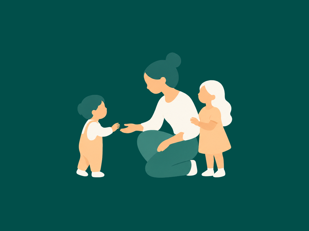L'équipe d'éducatrices avec les enfants