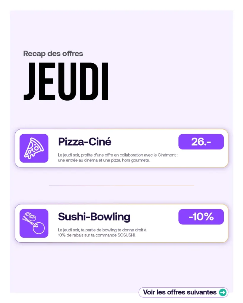 Pizza-Ciné et Sushi-Bowling